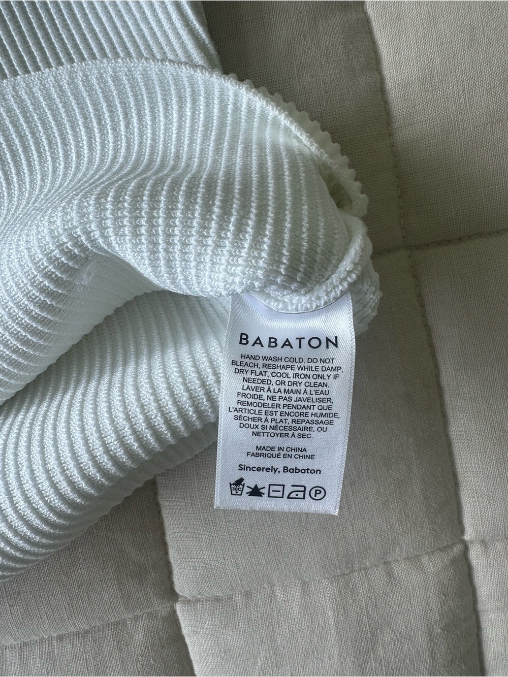 Babaton White Ribbed Square-Neck Tank - Picture 4 of 6